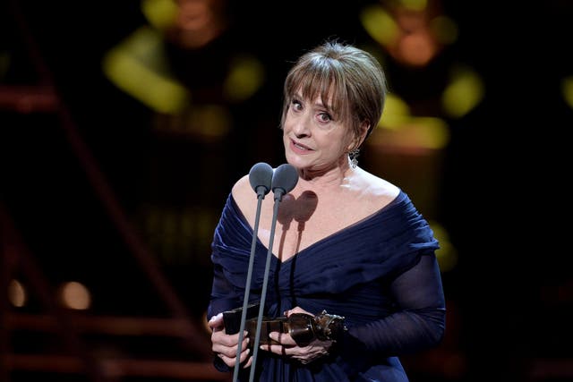 Patti LuPone accepts the Oliver Award for Best Actress in a Supporting Role in a Musical, for her performance in Company