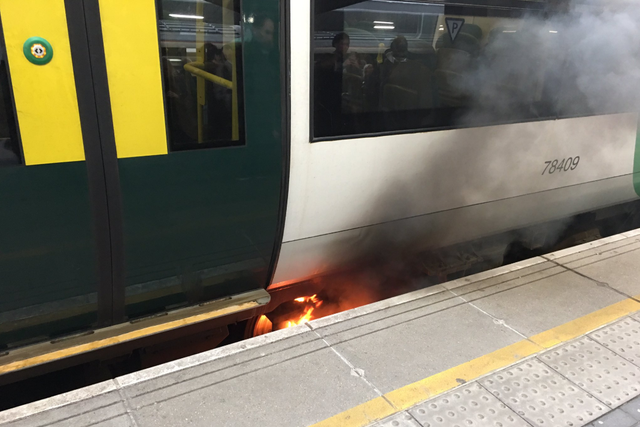 Flames were seen underneath the carriage