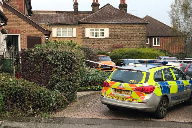 Police outside an address in Westminster Gardens, Chingford where two 19-year-old men were found with stab wounds on 8 April 2019.