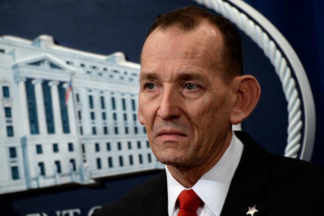 US Secret Service Director Randolph Alles participates in a news conference about "significant law enforcement actions related to elder fraud" in Washington, US, 7 March 2019.