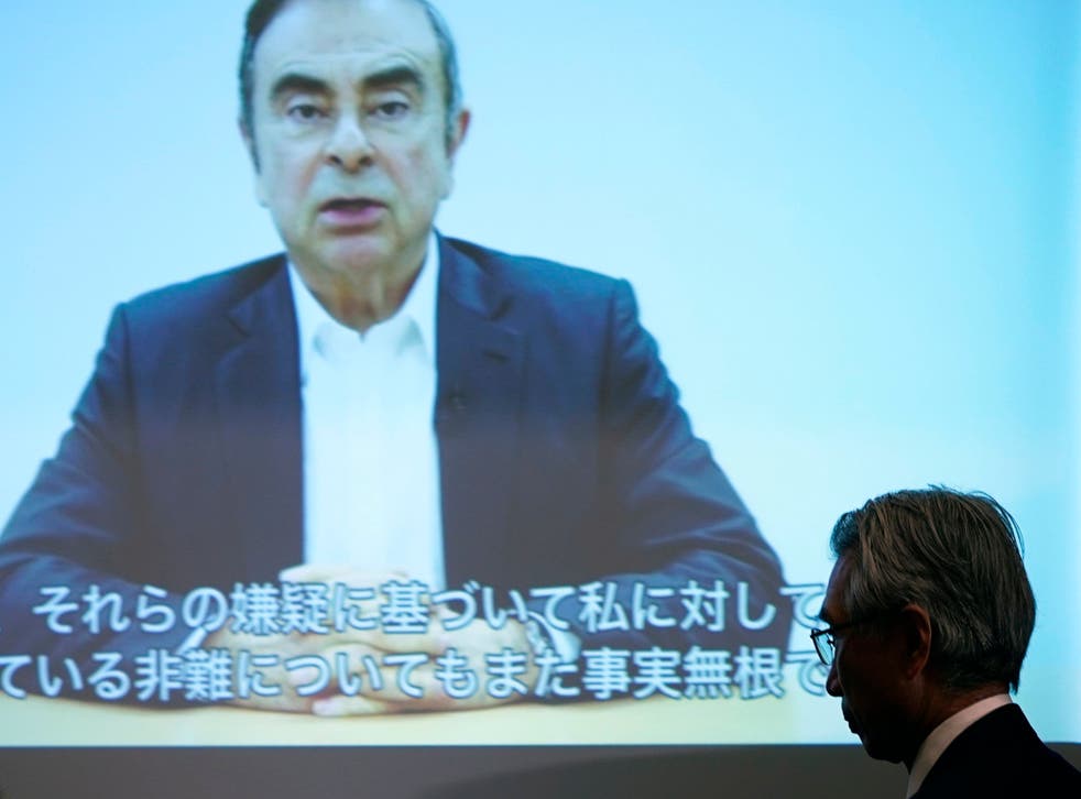 Mr Ghosn issued an eight-minute video statement alleging that he had been set up by a ‘conspiracy’