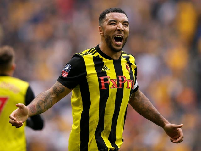 Troy Deeney was on target in the Hornets' 2-1 win over the Gunners at Vicarage Road last season