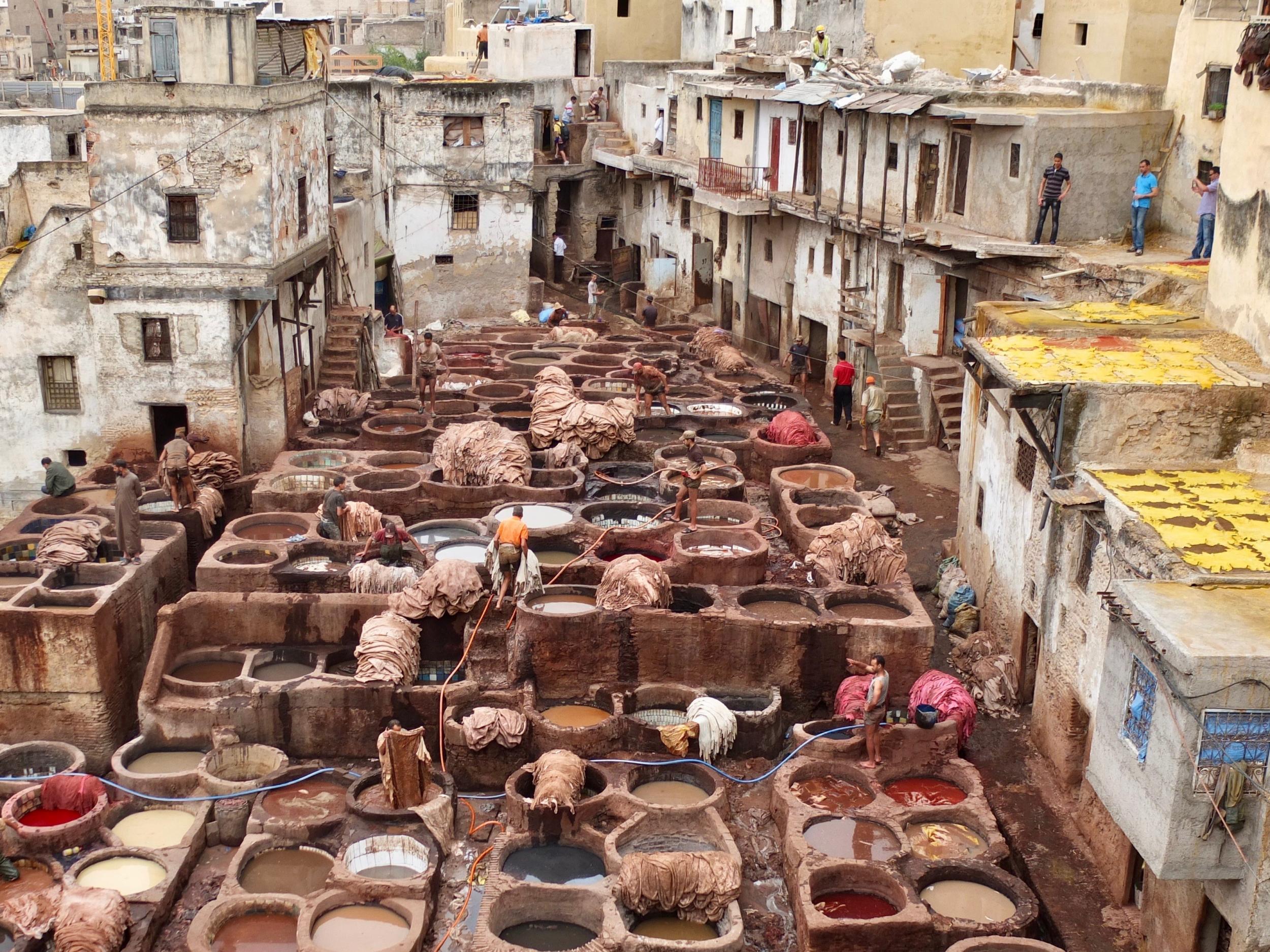 The colourful Fez tanneries