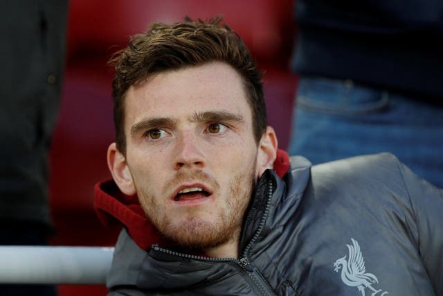 Andy Robertson was missing through suspension