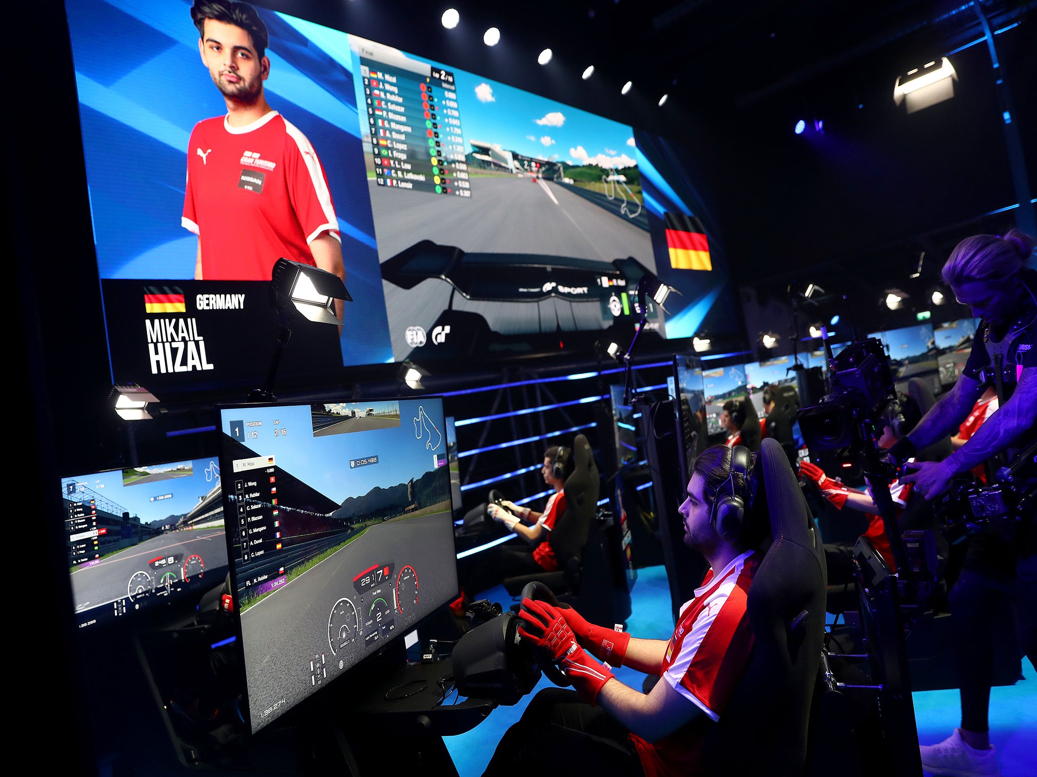 Esports players behind the wheels of virtual cars