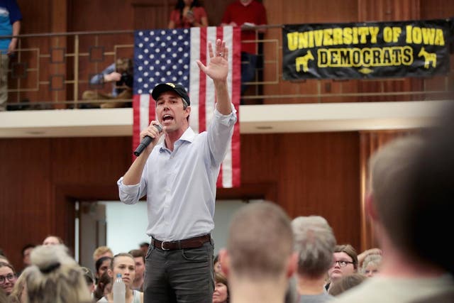 Beto has apologised for kicking off his campaign with a Vanity Fair cover that said he was 'just born to be in it'