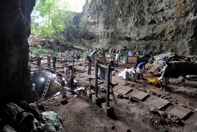 The cache of bones and teeth were discovered in Callao Cave on Luzon, The Philippines