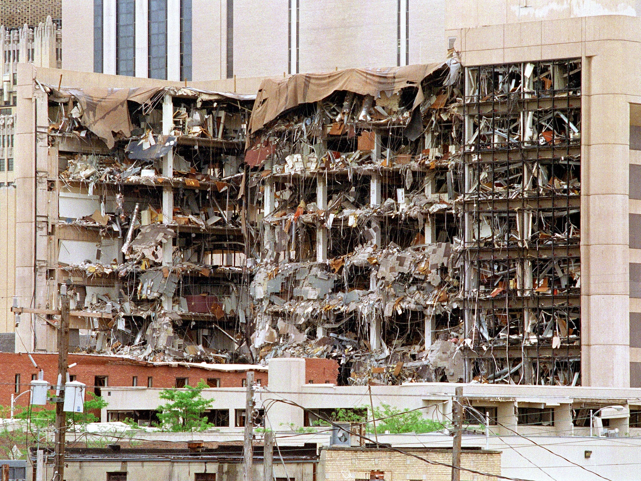The Albert P Murrah Federal Building after it was bombed in Oklahoma City in 1995
