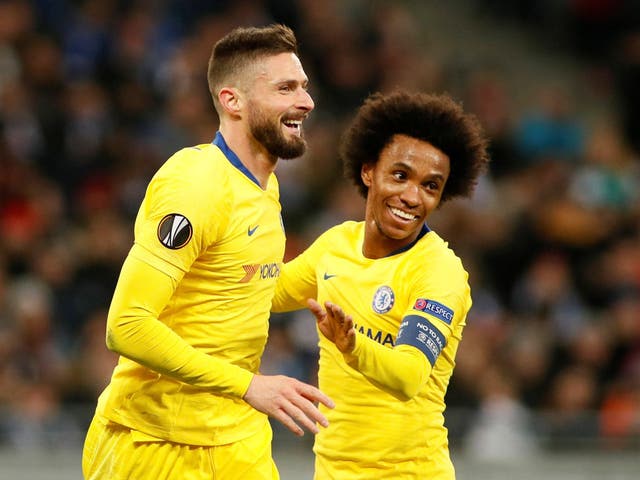 Olivier Giroud and Willian are expected to play