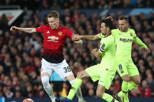 Sergio Busquets escaped punishment for an early foul on Scott McTominay
