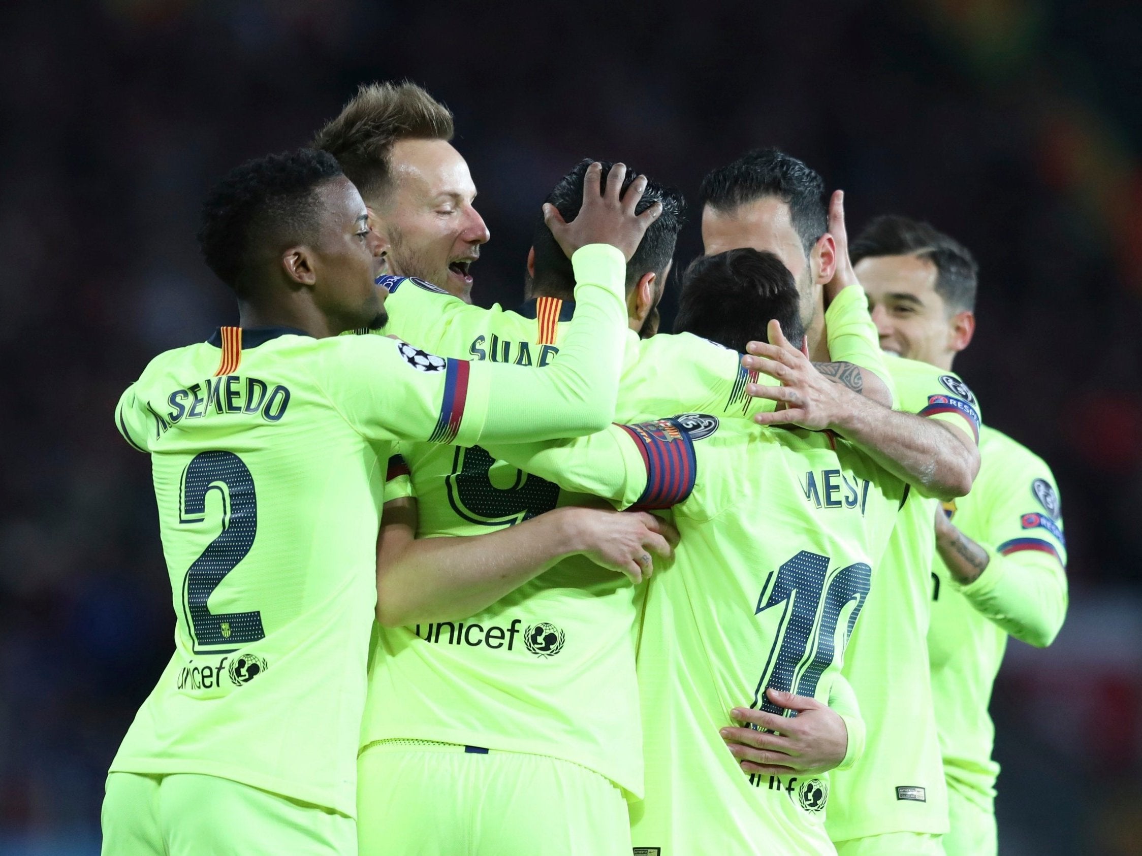 Manchester United vs Barcelona Balanced Barca lead crowded race for