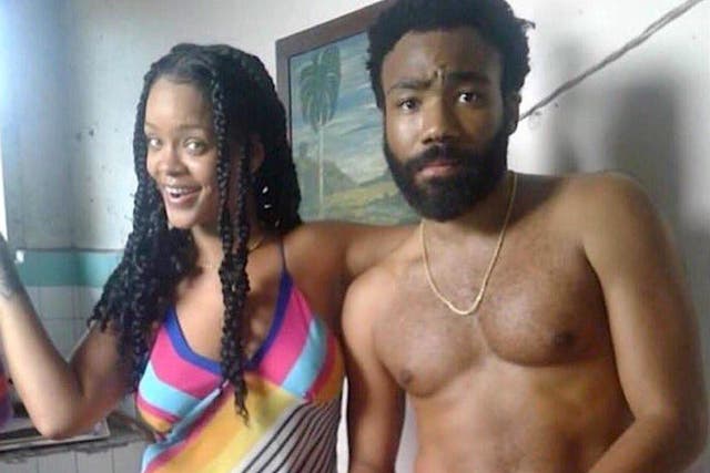 Rihanna and Donald Glover filming 'Guava Island'