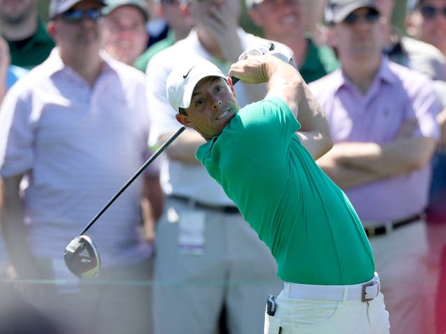Rory McIlroy of Northern Ireland plays a shot