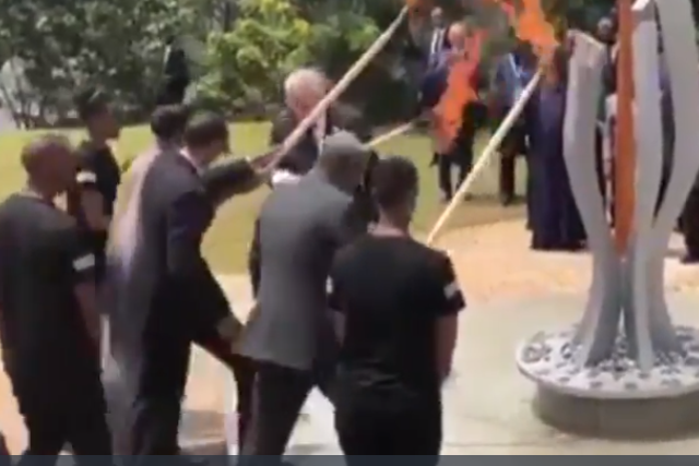 Jean-Claude Juncker nearly set fire to the Rwandan president's wife during a genocide commemoration ceremony