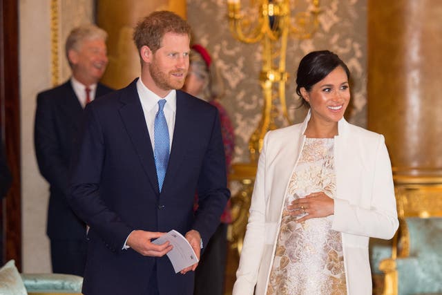 The Duke and Duchess of Sussex attend a reception at Buckingham Palace on 5 March 2019