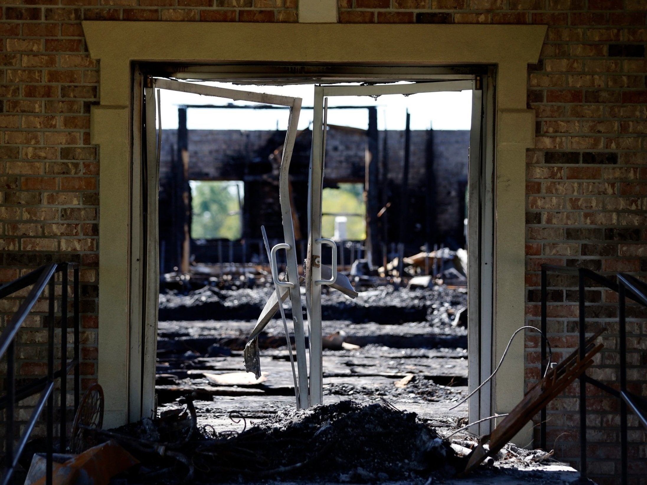 Picture taken Wednesday 10 April 2019 of burnt ruins of the Greater Union Baptist Church, one of three that recently burned down in St. Landry Parish, Opelousas, Lousiana, US.