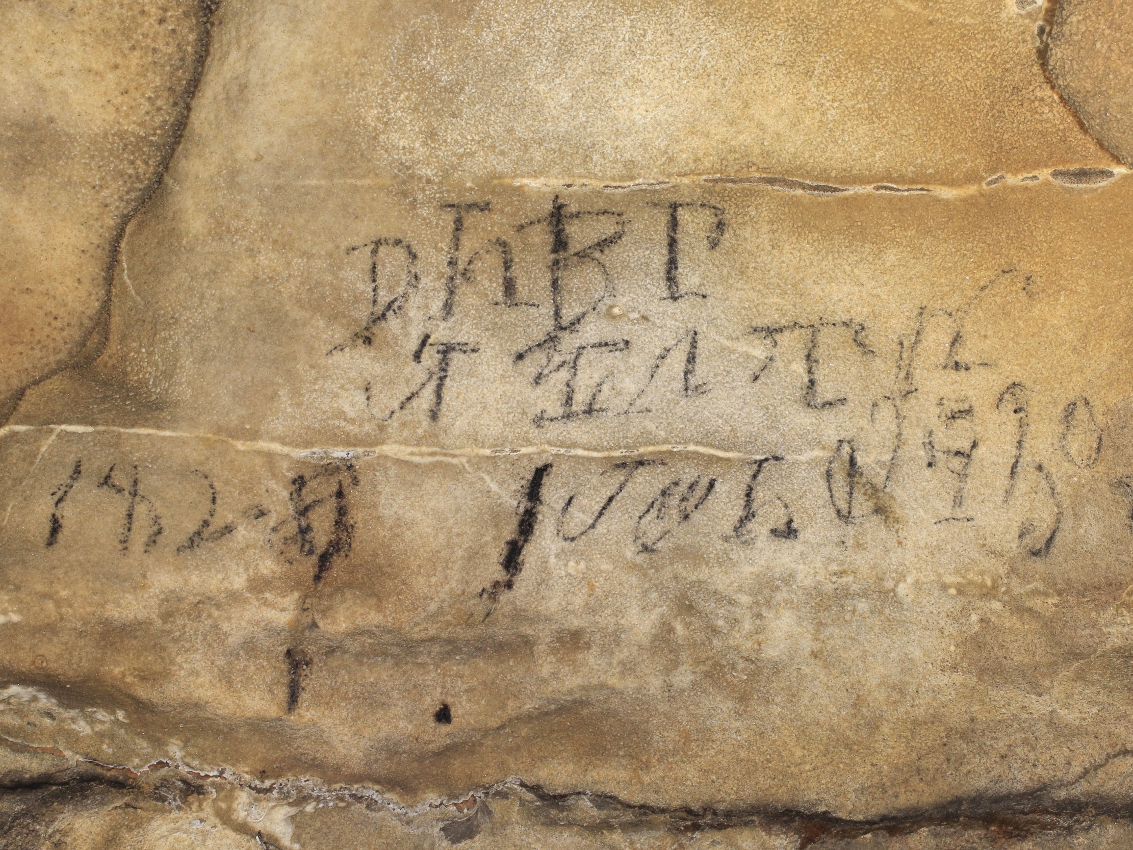 Figure3. Cherokee syllabary inscription from 1.5km into Manitou Cave