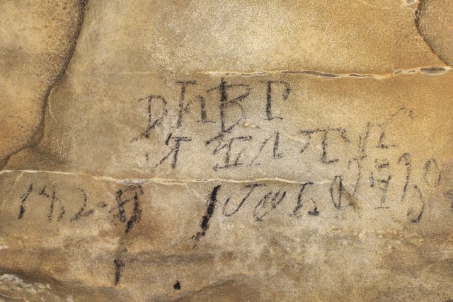 Figure3. Cherokee syllabary inscription from 1.5km into Manitou Cave