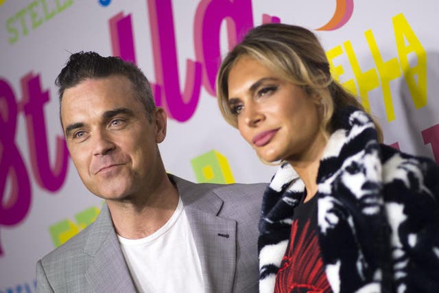 Singer Robbie Williams and actress Ayda Field