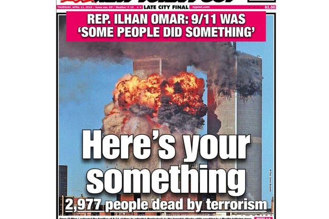 The front cover was a response to comments Muslim congresswoman Ilhan Omar made about Islamophobia at an event in March