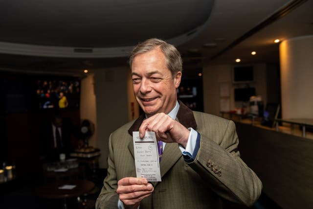 Nigel Farage bets ?1,000 that his new party win the most seats during the European elections