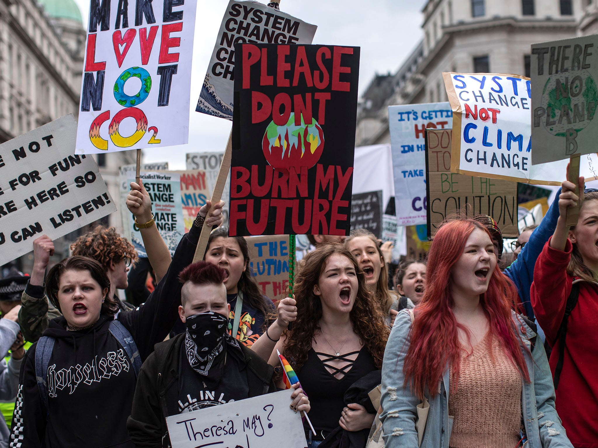 The YouthStrike4Climate student march in London earlier this month