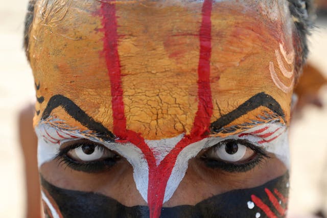 <p>File photo: An Indian artist takes part in a religious procession organised by Vishwa Hindu Parishad in 2019 </p>