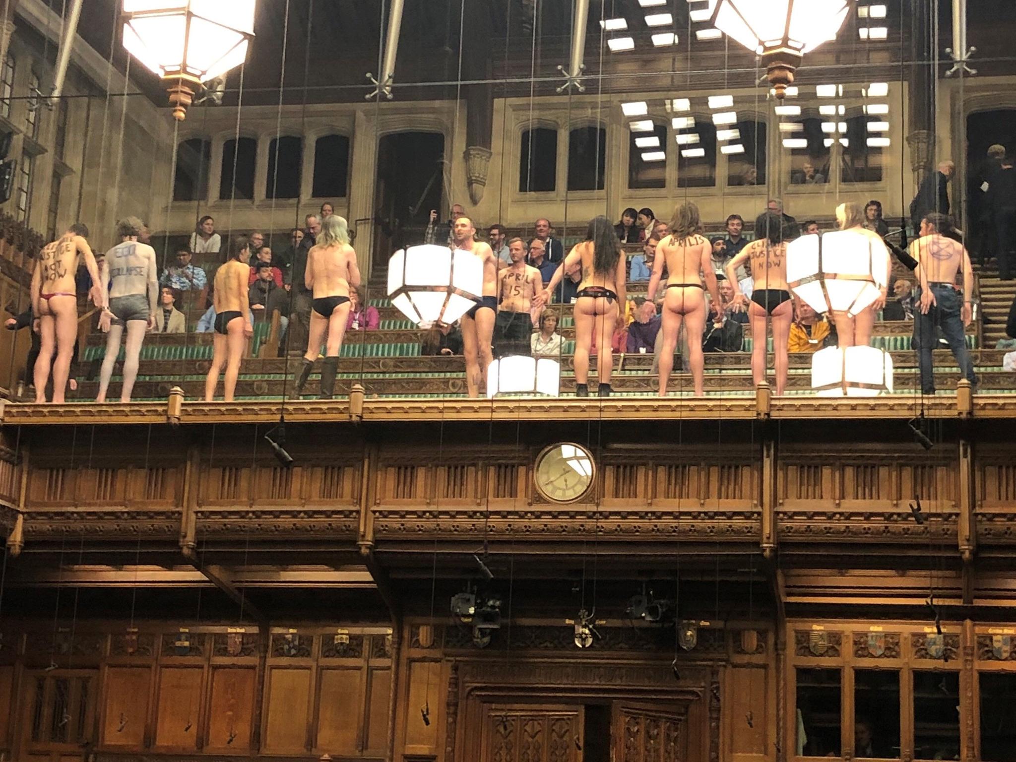 Naked ambition: Extinction Rebellion protest in the Commons earlier this month