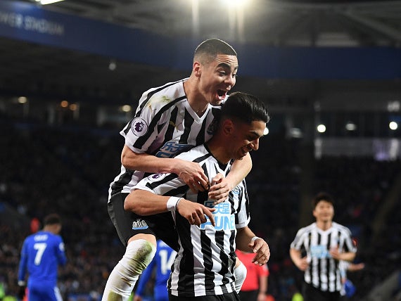 Ayoze Perez celebrates scoring the game's only goal