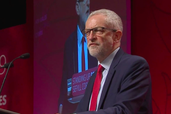 Jeremy Corbyn at the Welsh Labour conference in Llandudno