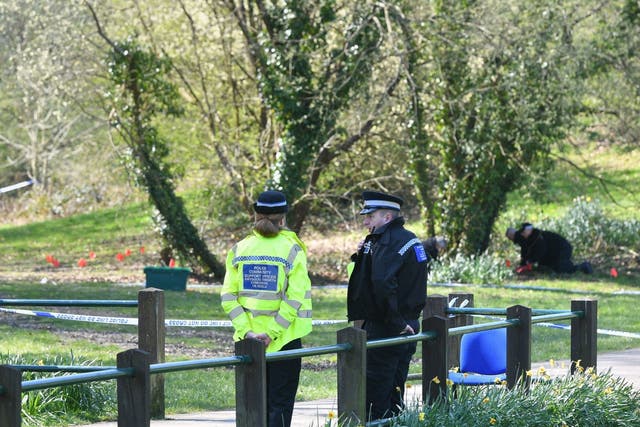 Police search a park in South Wales where a 13-year-old boy died after being found unconscious on Friday evenings