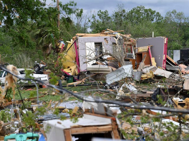Two people were hospitalised after a tornado with wind speeds of 140 mph hit Franklin, Texas