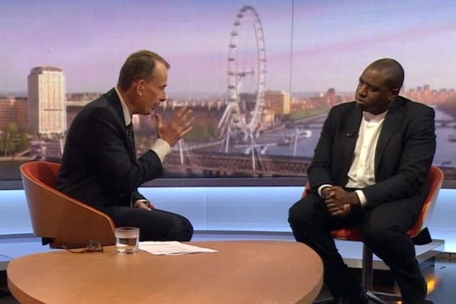 The Tottenham MP on ‘The Andrew Marr Show’ (PA)