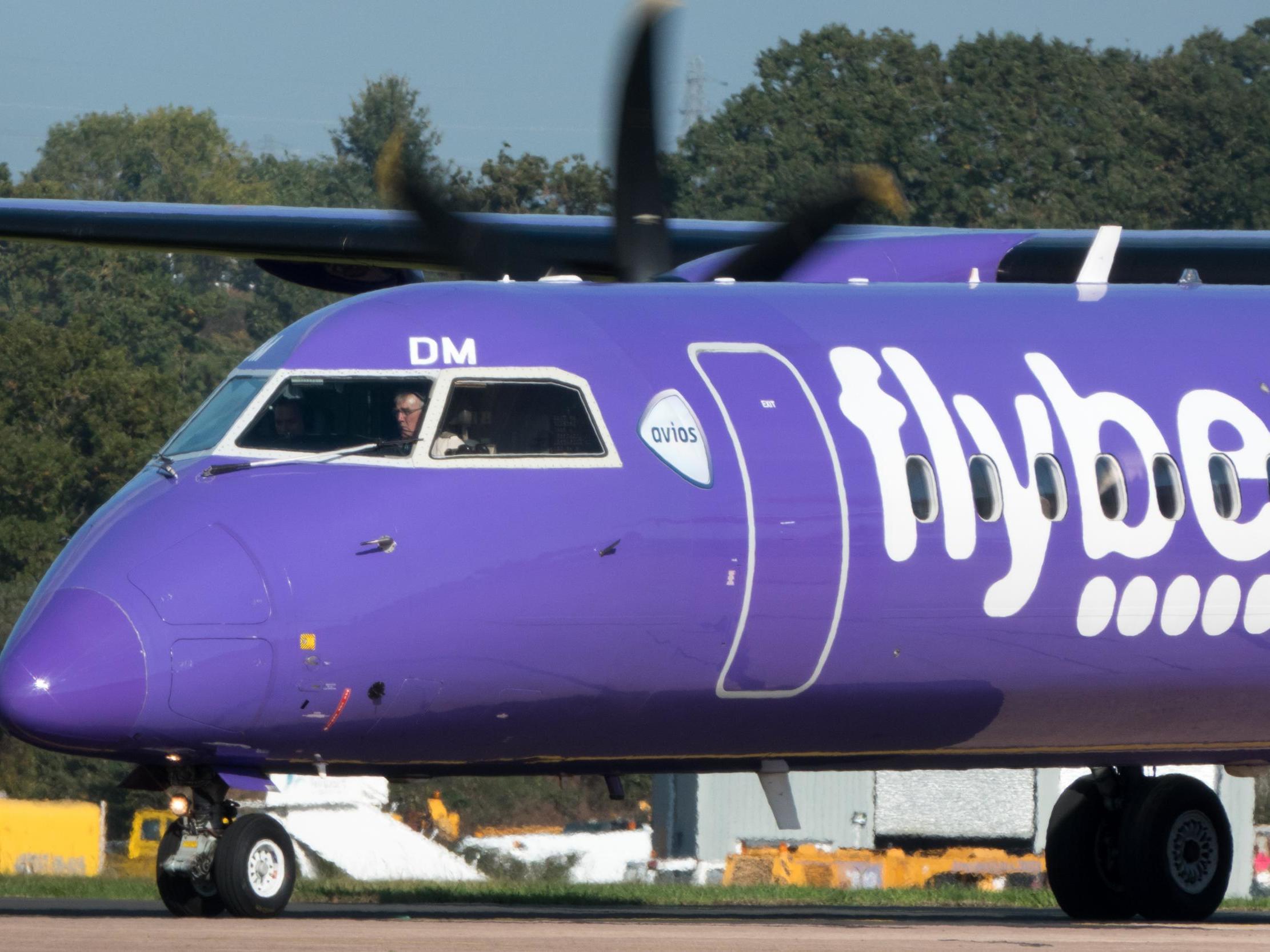 Rail replacement: a Flybe Q400 aircraft, as used between Exeter and London City