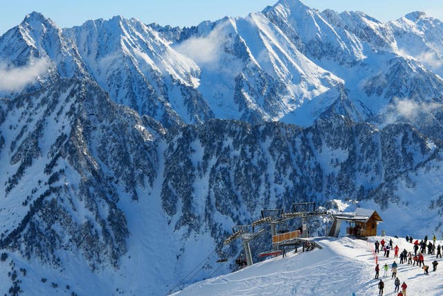 Winter Pyrenees is photographed at the Cauterets ski resort