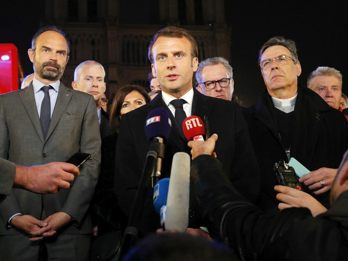 Notre Dame fire: Cathedral blaze ‘being treated as an accident’ as Macron vows to rebuild landmark