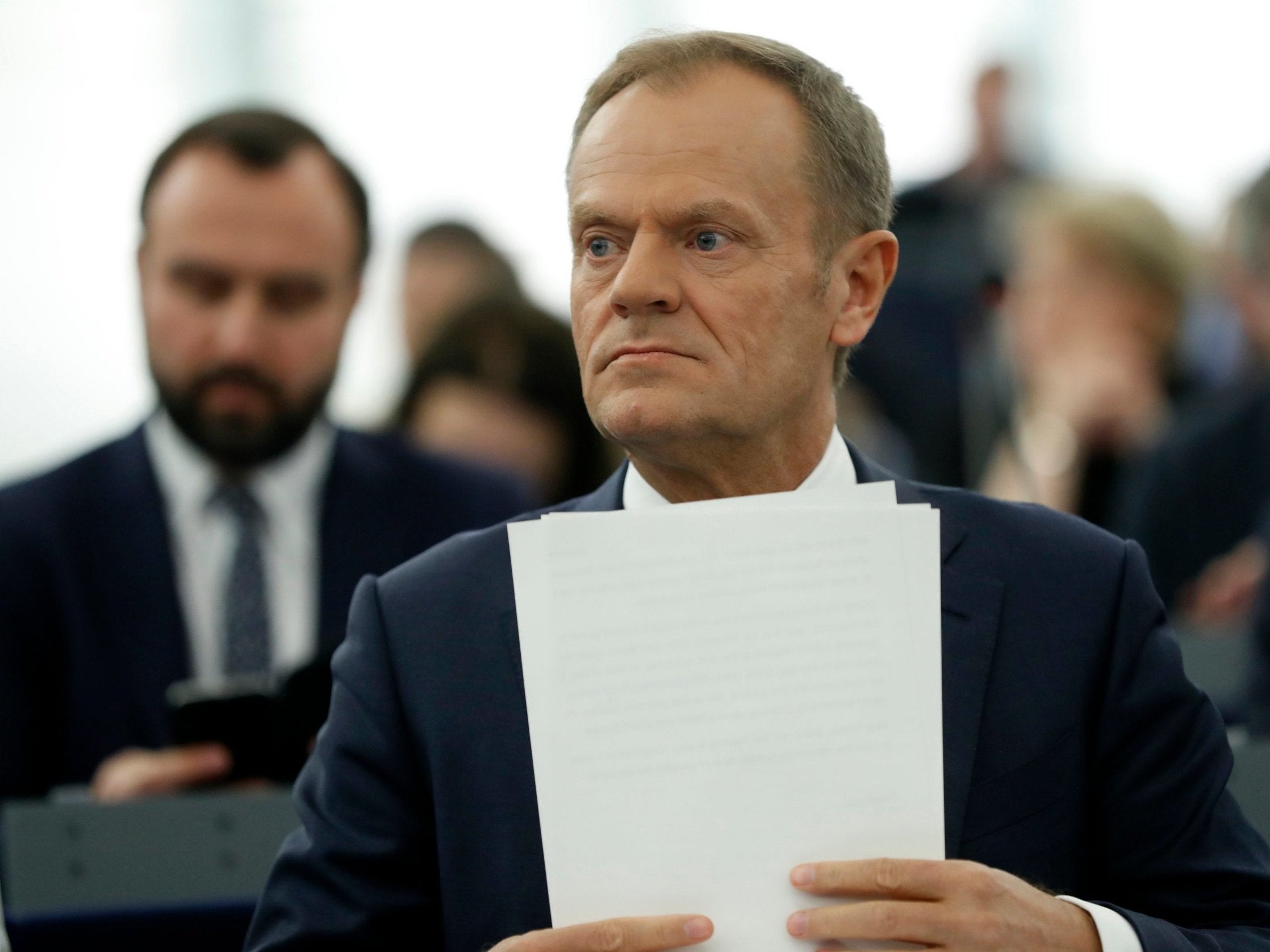 European Council President Donald Tusk at the European Parliament in Strasbourg