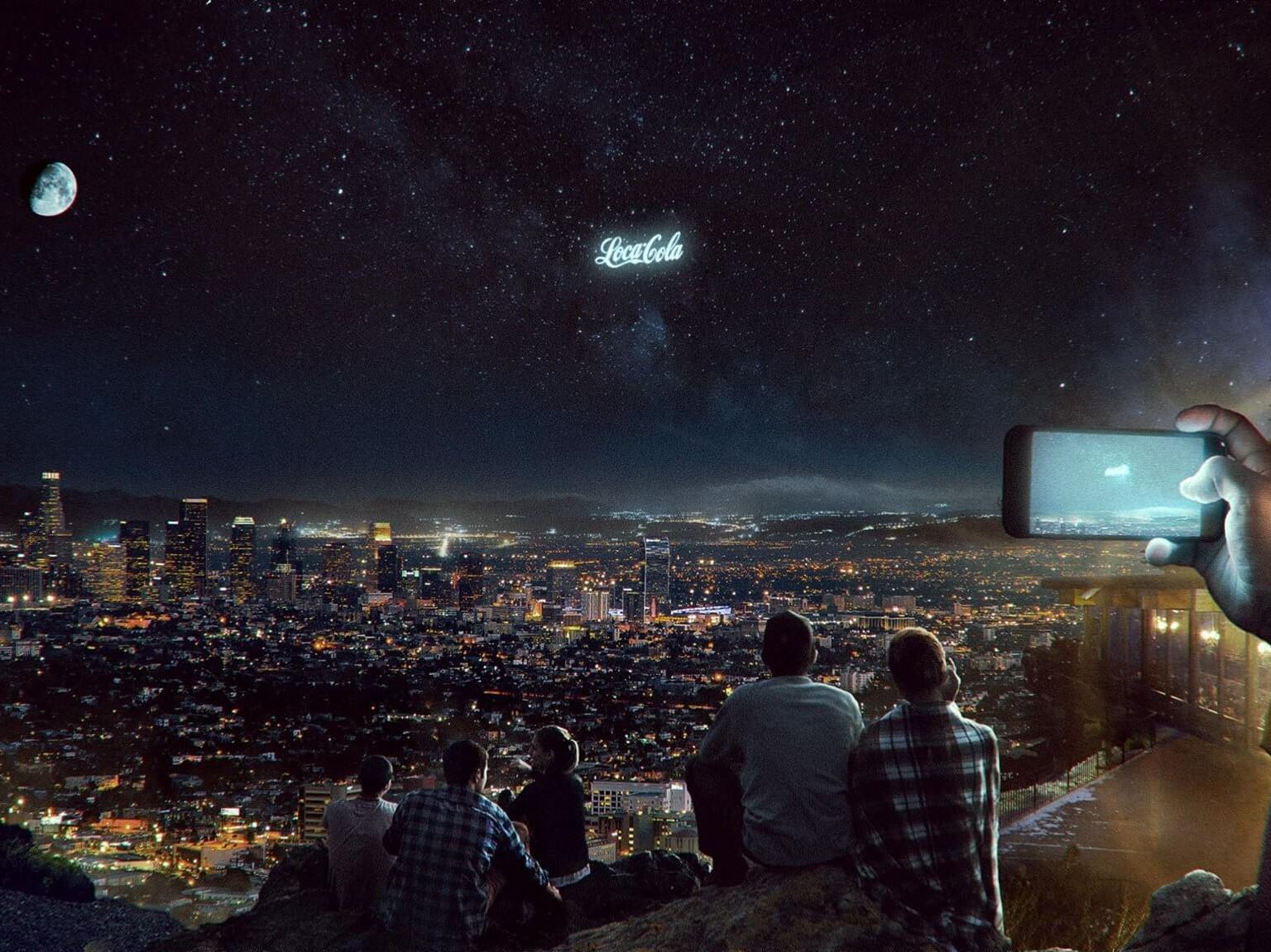 Startrocket plans to charge companies hundreds of thousands of dollars to advertise on their space billboards, such as this mock-up for 'LolaCola'
