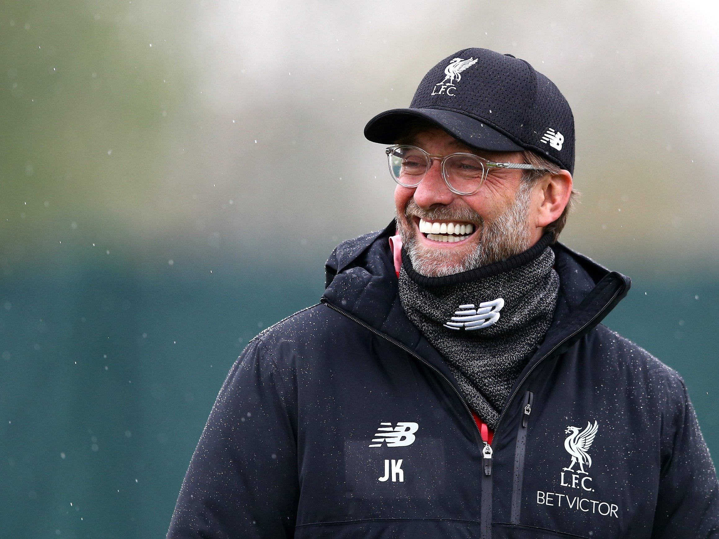 Jurgen Klopp was all smiles at Liverpool training