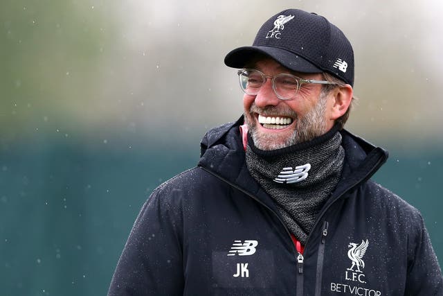 Jurgen Klopp was all smiles at Liverpool training