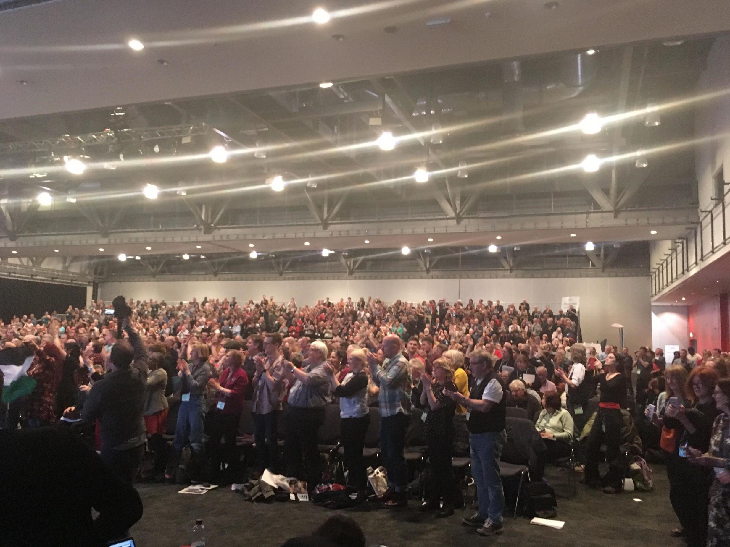 The NEU?members gave Jeremy Corbyn a standing ovation at their conference in Liverpool