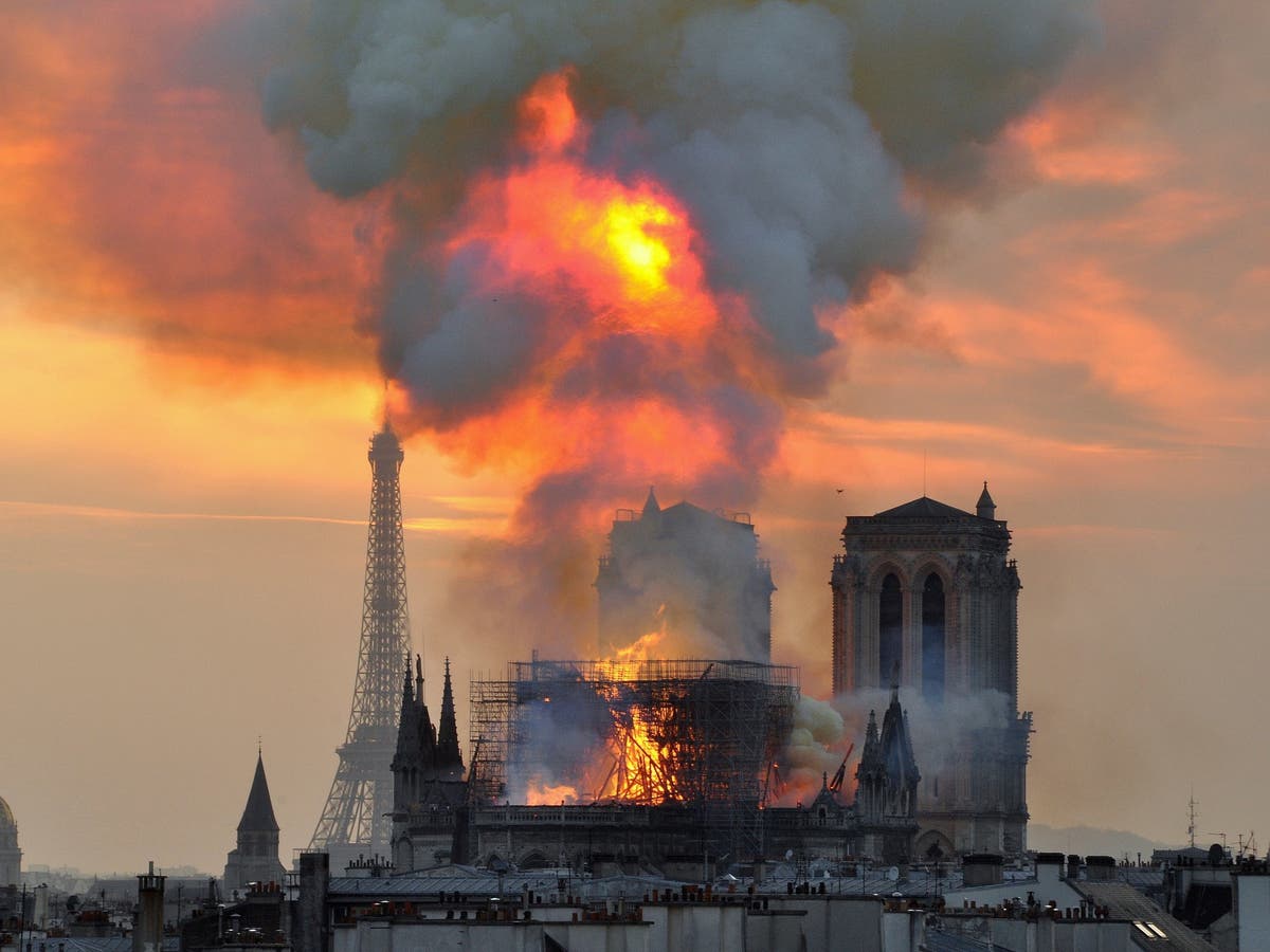 Notre Dame cathedral will be rebuilt within five years and ‘even better than before’, pledges Macron