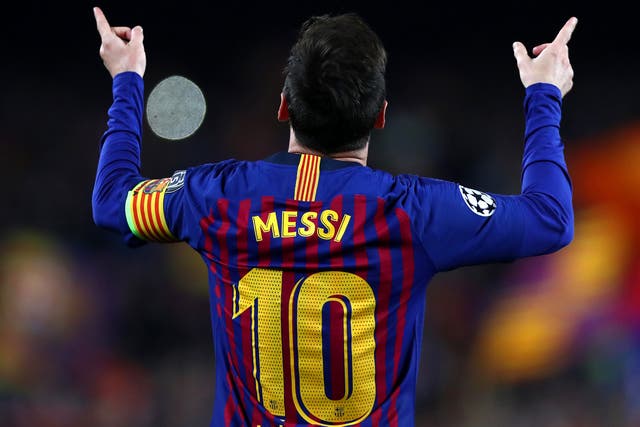 Lionel Messi scored twice against Manchester United on Tuesday