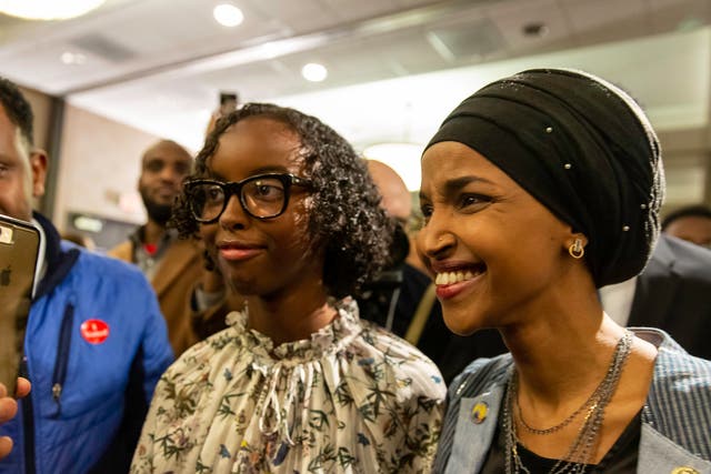 Congresswoman Ilhan Omar with her daughter Isra