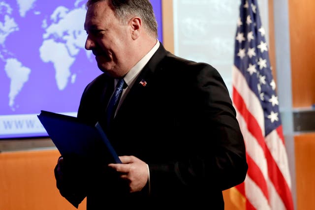 US secretary of state Mike Pompeo announced the sanctions