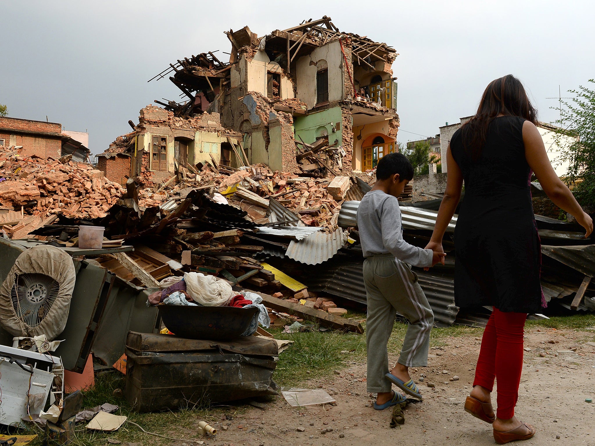 A house in Kathmandu that was destroyed during the earthquake in Nepal in 2015 (AFP/Getty)