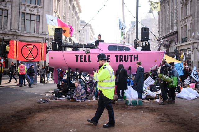 Extinction Rebellion stages a protest at Oxford Circus in April