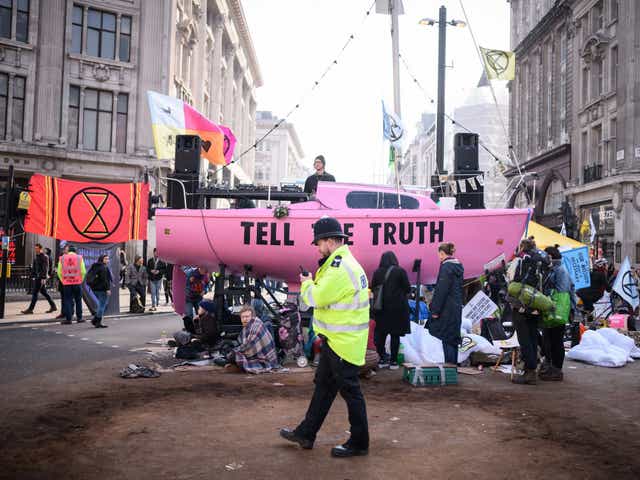 Extinction Rebellion stages a protest at Oxford Circus in April