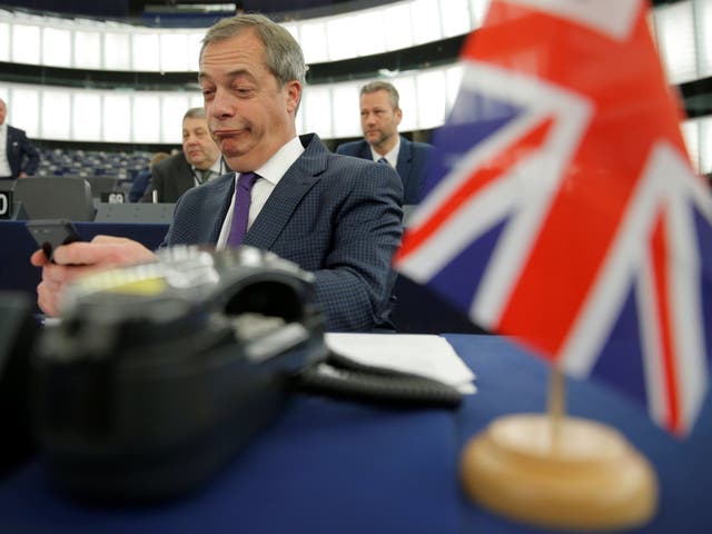 Nigel Farage attends European Summit on Brexit in France