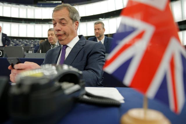 Nigel Farage attends European Summit on Brexit in France